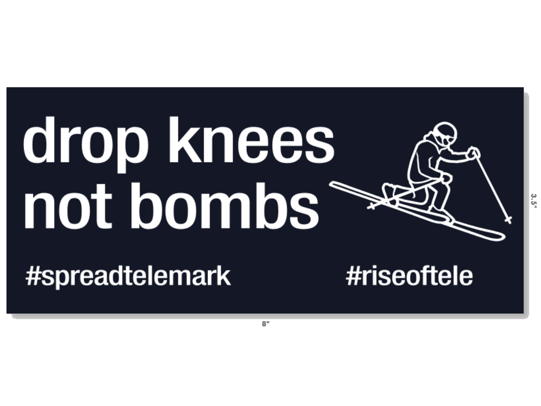 Bumper Sticker - Drop Knees Not Bombs - 8in x 3.5in
